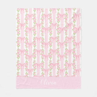 Gepersonaliseerde coquette boog voor baby meisje,  fleece deken