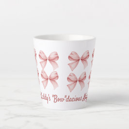 Gepersonaliseerde Coquette "Bow" dacious Pink Bow Latte Mok