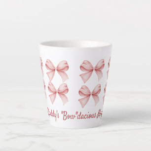 Gepersonaliseerde Coquette "Bow" dacious Pink Bow Latte Mok