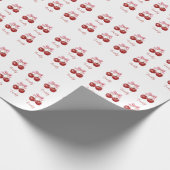 Gepersonaliseerde Coquette Cherry Bow Cadeaupapier (Hoek)
