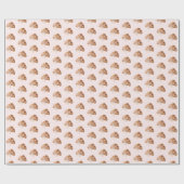 Gepersonaliseerde Coquette Croissant Roze Lint Cadeaupapier (Vlak)