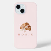 Gepersonaliseerde Coquette Croissant Roze Lint Case-Mate iPhone Case (Achterkant)