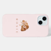 Gepersonaliseerde Coquette Croissant Roze Lint Case-Mate iPhone Case (Achterkant (horizontaal))