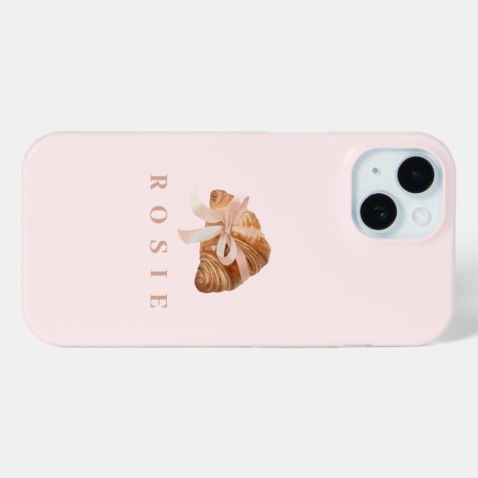 Gepersonaliseerde Coquette Croissant Roze Lint Case-Mate iPhone Case (Achterkant (horizontaal))