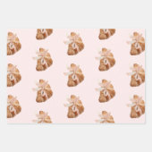 Gepersonaliseerde Coquette Croissant Roze Lint Inpakpapier Vel (Voorkant)