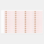Gepersonaliseerde Coquette Croissant Roze Lint Labels (Vel)