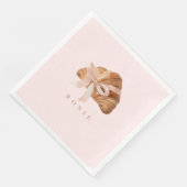 Gepersonaliseerde Coquette Croissant Roze Lint Servet (Hoek)