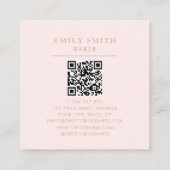 Gepersonaliseerde Coquette Croissant Roze Lint Vierkante Visitekaartje (Achterkant)