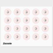 Gepersonaliseerde Coquette Disco Bal Roze Lint Ronde Sticker (Vel)