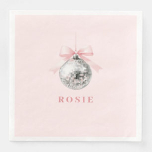Gepersonaliseerde Coquette Disco Bal Roze Lint Servet