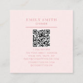 Gepersonaliseerde Coquette Disco Bal Roze Lint Vierkante Visitekaartje (Achterkant)