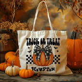 Gepersonaliseerde Coquette Pompoen Trick or treat  Tote Bag