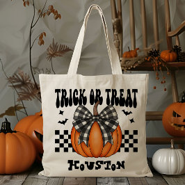 Gepersonaliseerde Coquette Pompoen Trick or treat  Tote Bag
