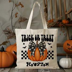 Gepersonaliseerde Coquette Pompoen Trick or treat  Tote Bag