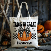 Gepersonaliseerde Coquette Pompoen Trick or treat  Tote Bag