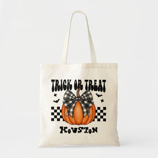 Gepersonaliseerde Coquette Pompoen Trick or treat  Tote Bag (Voorkant)