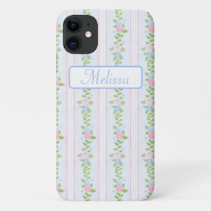 Gepersonaliseerde Coquette Preppy Bloemen Case-Mate iPhone Case