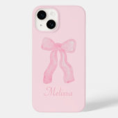 Gepersonaliseerde Coquette Preppy Roze Bogen Case-Mate iPhone Case (Achterkant)