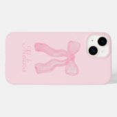 Gepersonaliseerde Coquette Preppy Roze Bogen Case-Mate iPhone Case (Achterkant (horizontaal))