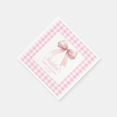Gepersonaliseerde Coquette Roze Bow Baby shower Gi Servet (Hoek)