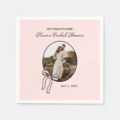 Gepersonaliseerde Coquette Roze Vrijgezellenfeeste Servet (Voorkant)