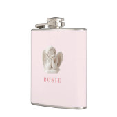 Gepersonaliseerde Coquette Sleeping Angel Sculptur Heupfles (Links)
