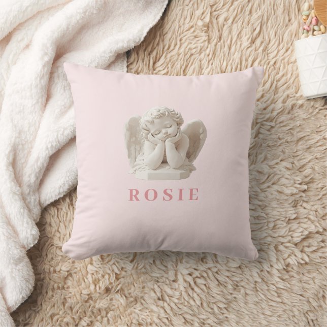 Gepersonaliseerde Coquette Sleeping Angel Sculptur Kussen (Deken)