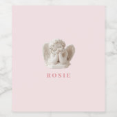 Gepersonaliseerde Coquette Sleeping Angel Sculptur Wijn Etiket (Enkel label)