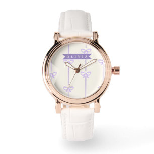 Gepersonaliseerde Coquette Strik Naam Meisjesachti Horloge