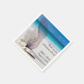 Gepersonaliseerde Coral Beach bruiloft Servet (Hoek)