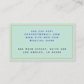 Gepersonaliseerde Coral & Mint Tulip Monogram Contactkaartje (Achterkant)