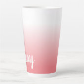 Gepersonaliseerde Coral Ombre Latte Mok (Voorkant)