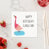 Gepersonaliseerde Coral Pink Flamingo Party Servet (Insitu)