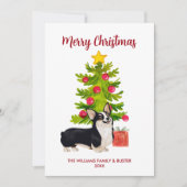 Gepersonaliseerde Corgi Dog Kerstmis Feestdagenkaart (Voorkant)