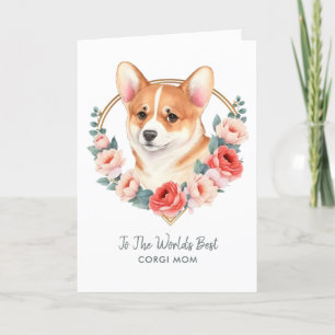 Gepersonaliseerde Corgi Dog Mom Moederdag Feestdagen Kaart