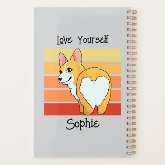 Gepersonaliseerde Corgi Journal - Planner (Achterkant)