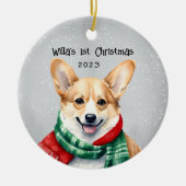Gepersonaliseerde Corgi Keramisch Ornament (Voorkant)