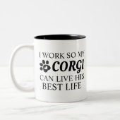 Gepersonaliseerde Corgi Photo Gift voor Hondenlief Tweekleurige Koffiemok (Links)
