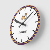 Gepersonaliseerde Corgi Puppy Hond Muur Klok (Hoek)