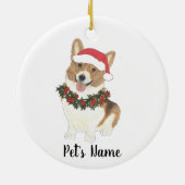 Gepersonaliseerde Corgi (rood en wit) Keramisch Ornament (Achterkant)