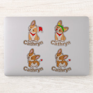 Gepersonaliseerde Corgi Set Sticker