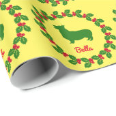 Gepersonaliseerde Corgi vakantie inpakpapier (Rol Hoek)