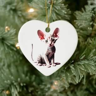 Gepersonaliseerde Cornish Rex Kitten Keramisch Ornament