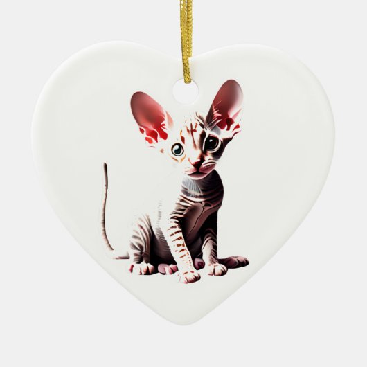 Gepersonaliseerde Cornish Rex Kitten Keramisch Ornament (Voorkant)