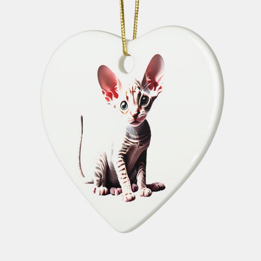 Gepersonaliseerde Cornish Rex Kitten Keramisch Ornament (Links)