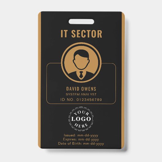 Gepersonaliseerde Corporate Badge met Foto-ID & Lo (Voorkant)
