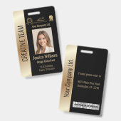 Gepersonaliseerde Corporate Employee ID Badge Gold (Voor- en achterkant)