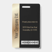 Gepersonaliseerde Corporate Employee ID Badge Gold (Achterkant)