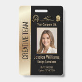 Gepersonaliseerde Corporate Employee ID Badge Gold (Voorzijde)