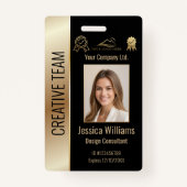 Gepersonaliseerde Corporate Employee ID Badge Gold (Voorkant)